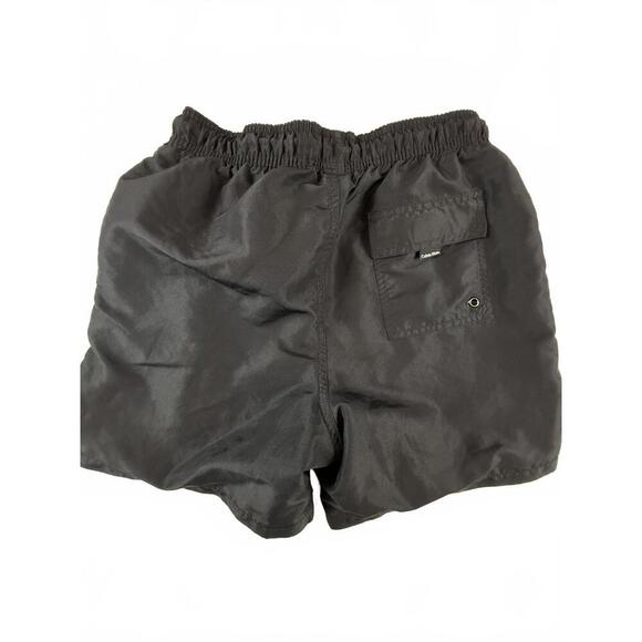 Calvin Klein Swim Trunks Mens Small Black Logo Swimwear Mesh Lined Quick Dry - Picture 5 of 8